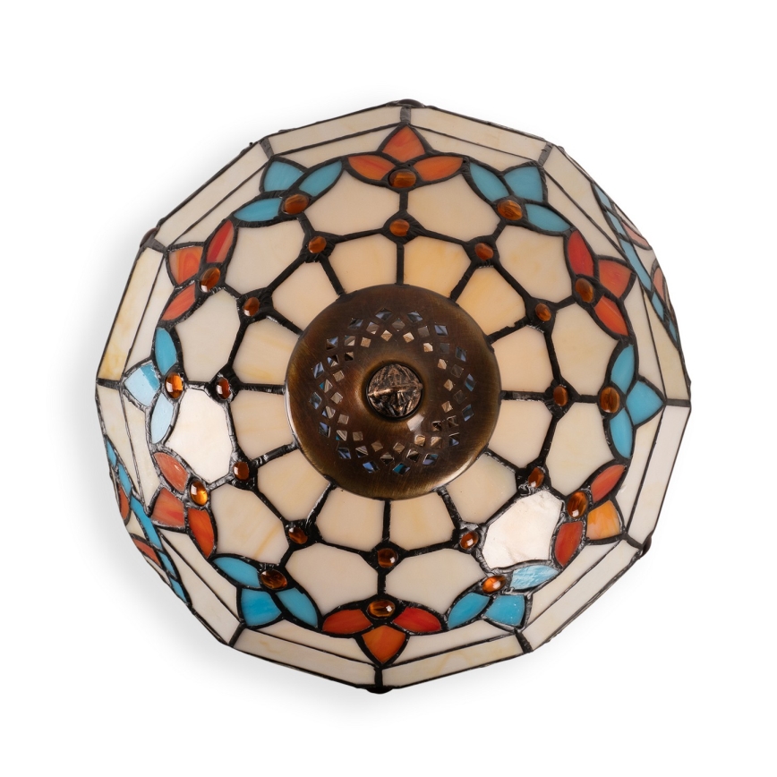 Brilagi - Lampă de masă Tiffany MIRABELLA, cu vitralii, 1xE27/60W/230V + 1xE14/40W