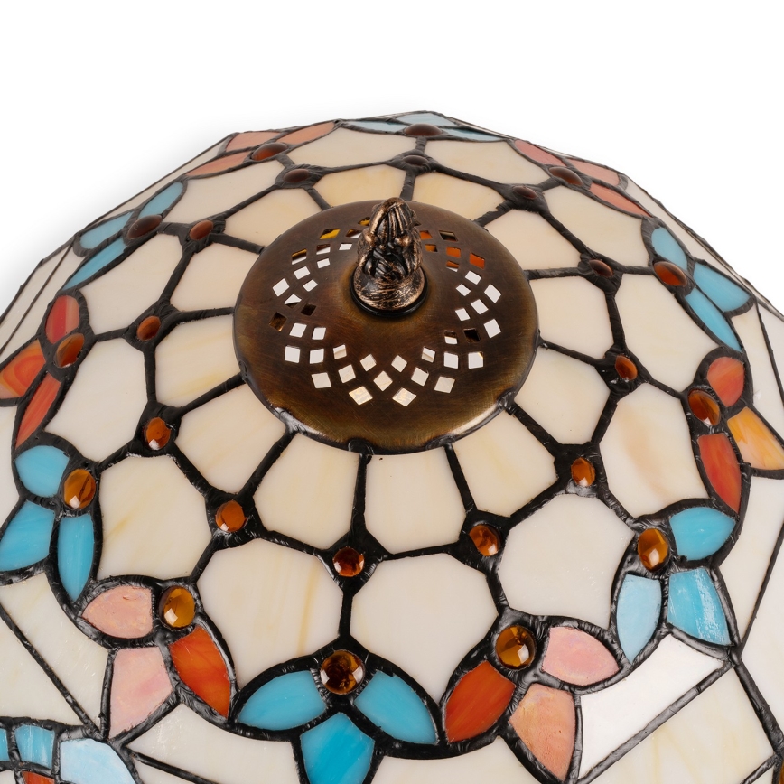 Brilagi - Lampă de masă Tiffany MIRABELLA, cu vitralii, 1xE27/60W/230V + 1xE14/40W