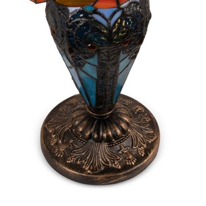 Brilagi - Lampă de masă Tiffany MIRABELLA, cu vitralii, 1xE27/60W/230V + 1xE14/40W