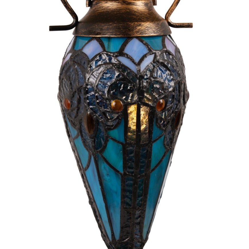Brilagi - Lampă de masă Tiffany MIRABELLA, cu vitralii, 1xE27/60W/230V + 1xE14/40W