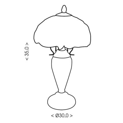 Brilagi - Lampă de masă Tiffany SIENNA cu vitralii 1xE27/60W/230V + 1xE14/40W