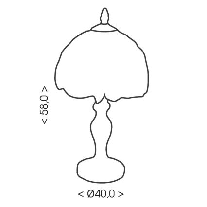 Brilagi - Lampă de masă Tiffany SIENNA cu vitralii 2xE27/60W/230V