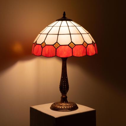 Brilagi - Lampă de masă Tiffany SIENNA cu vitralii 2xE27/60W/230V