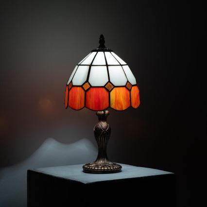 Brilagi - Lampă de masă Tiffany SIENNA din vitralii, 1xE27/60W/230V