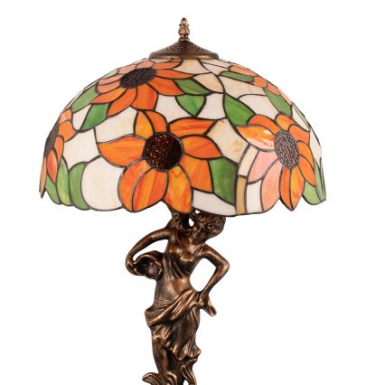 Brilagi - Lampă de masă Tiffany SUNFLOWER cu vitralii 1xE27/60W/230V