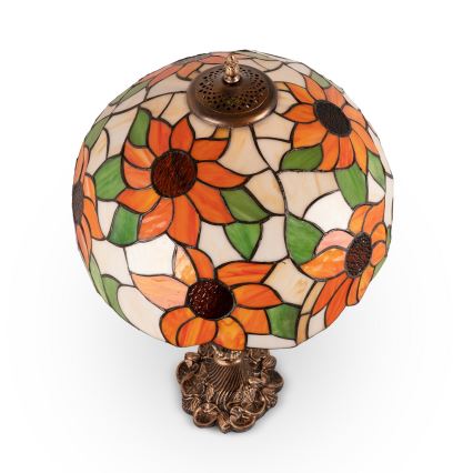 Brilagi - Lampă de masă Tiffany SUNFLOWER cu vitralii 1xE27/60W/230V