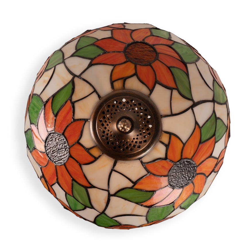 Brilagi - Lampă de masă Tiffany SUNFLOWER cu vitralii 1xE27/60W/230V