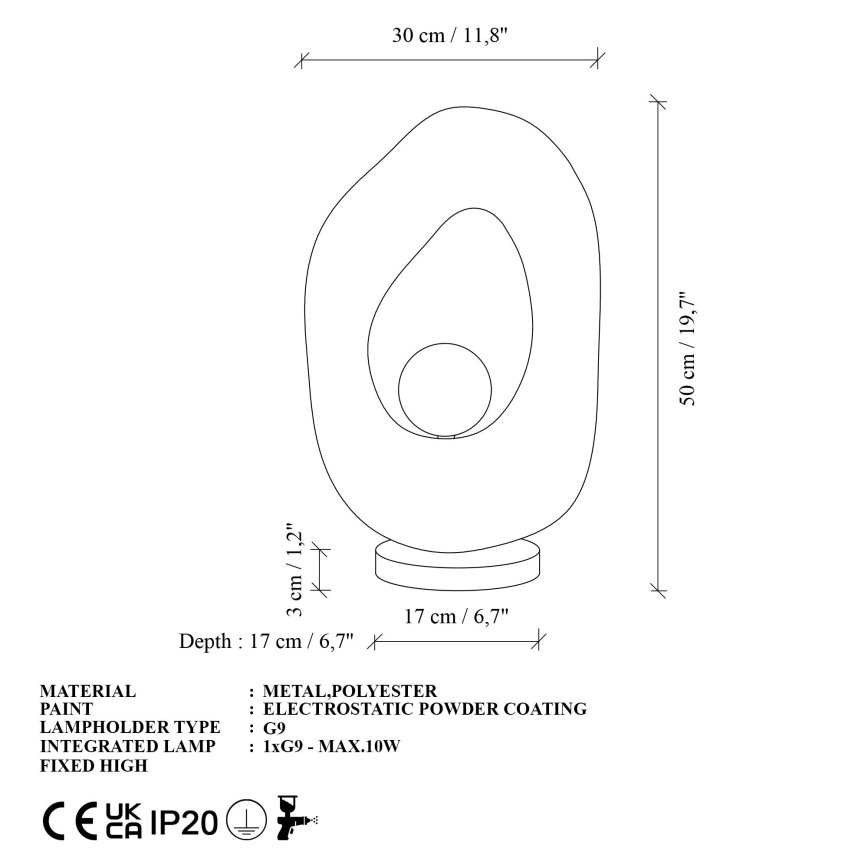 Brilagi - Lampă de masă WABI SABI 1xG9/8W/230V albă