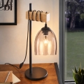 BRILAGI - Lampă de masă WOOD GLASS 1xE27/40W/230V maro/negru/bej fumuriu