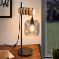 BRILAGI - Lampă de masă WOOD GLASS 1xE27/40W/230V maro/negru/gri fumuriu
