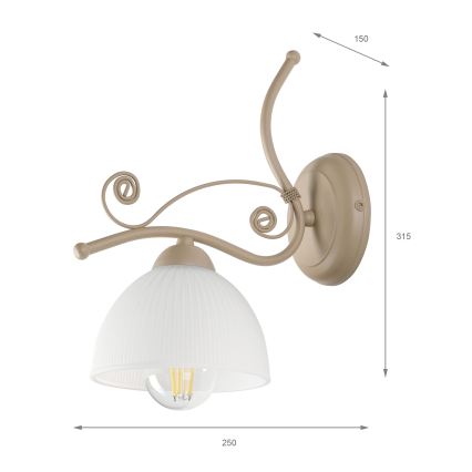 Brilagi - Lampă de perete ANTICO MODERN 1xE27/60W/230V bej