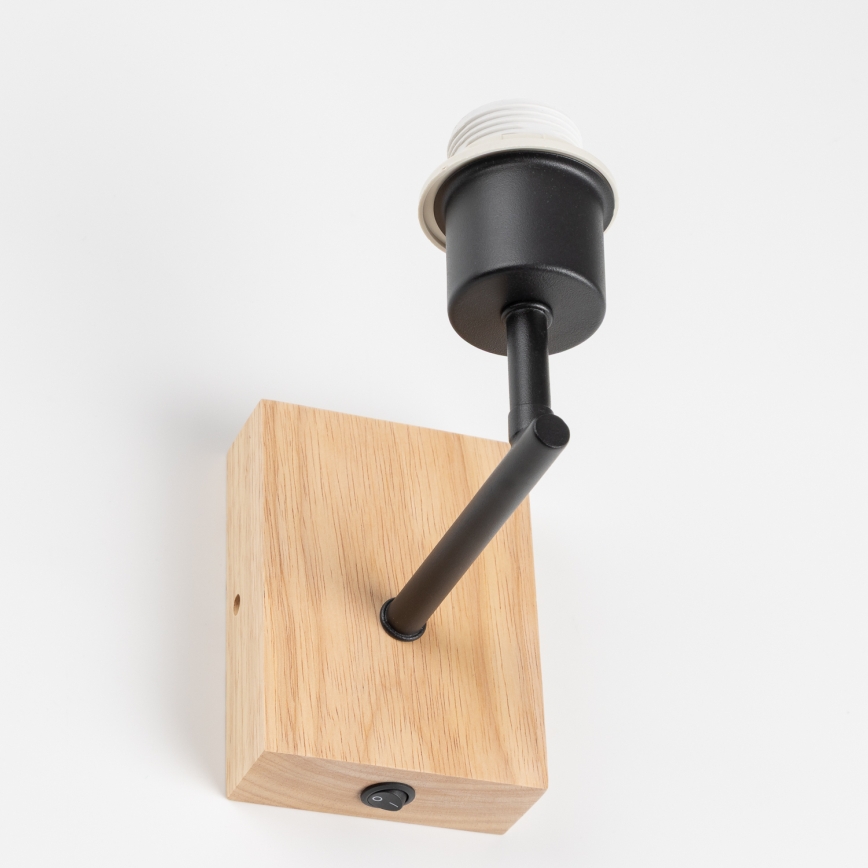 Brilagi - Lampă de perete pentru copii BOBO WOOD 1xE27/25W/230V stejar/negru/alb/iepurași