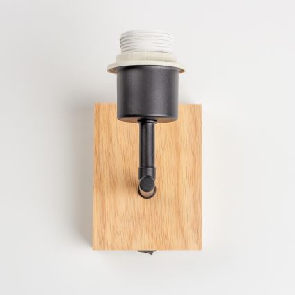 Brilagi - Lampă de perete pentru copii BOBO WOOD 1xE27/25W/230V stejar/negru/alb/iepurași
