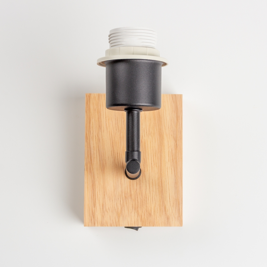 Brilagi - Lampă de perete pentru copii BOBO WOOD 1xE27/25W/230V stejar/negru/crem/iepurași