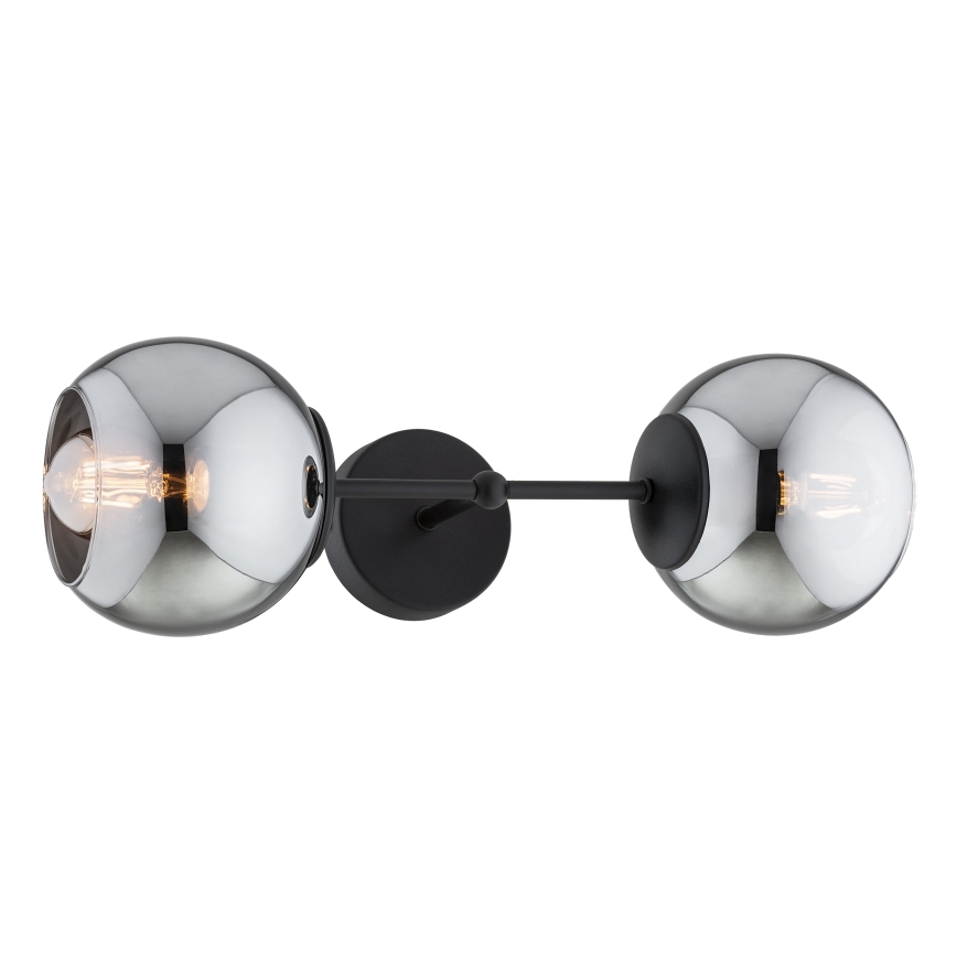 Brilagi - Lampă de perete DIOR 2xE27/60W/230V negru/gri fumuriu