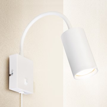 Brilagi - Lampă de perete flexibilă cu întrerupător SELE 1xGU10/30W/230V albă