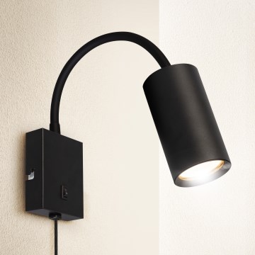 Brilagi - Lampă de perete flexibilă cu întrerupător SELE 1xGU10/30W/230V neagră
