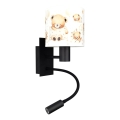 Brilagi - Lampă de perete flexibilă LED pentru copii BOBO 1xE27/25W/230V + LED/3W negru/alb/cu ursuleți