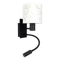 Brilagi - Lampă de perete flexibilă LED pentru copii BOBO 1xE27/25W/230V + LED/3W negru/alb/iepurași
