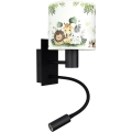 Brilagi - Lampă de perete flexibilă LED pentru copii BOBO 1xE27/25W/230V + LED/3W negru/alb/verde/junglă