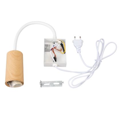 Brilagi - Lampă de perete flexibilă cu întrerupător SELE 1xGU10/30W/230V alb/decor stejar