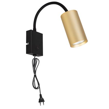 BRILAGI - Lampă de perete flexibilă cu întrerupător SELE 1xGU10/30W/230V neagră/aurie