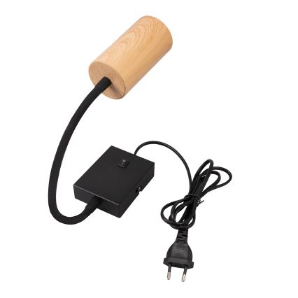 Brilagi - Lampă de perete flexibilă cu întrerupător SELE 1xGU10/30W/230V negru/decor de stejar