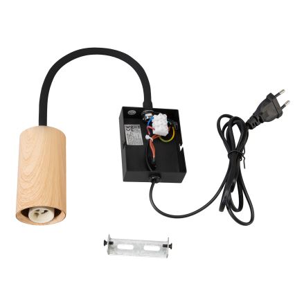 Brilagi - Lampă de perete flexibilă cu întrerupător SELE 1xGU10/30W/230V negru/decor de stejar
