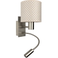 Brilagi - Lampă de perete LED flexibilă BOBO 1xE27/25W/230V + LED/3W crom mat/bej/cu buline