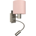 Brilagi - Lampă de perete LED flexibilă BOBO 1xE27/25W/230V + LED/3W crom mat/roz