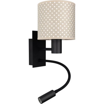 Brilagi - Lampă de perete LED flexibilă BOBO 1xE27/25W/230V + LED/3W negru/bej/cu buline
