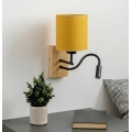 Brilagi - Lampă de perete LED flexibilă NUBILA WOOD 1xE27/25W/230V + LED/3W stejar/negru/galben