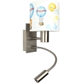 Brilagi - Lampă de perete LED flexibilă pentru copii BOBO 1xE27/25W/230V + LED/3W crom mat/alb/cu animăluțe