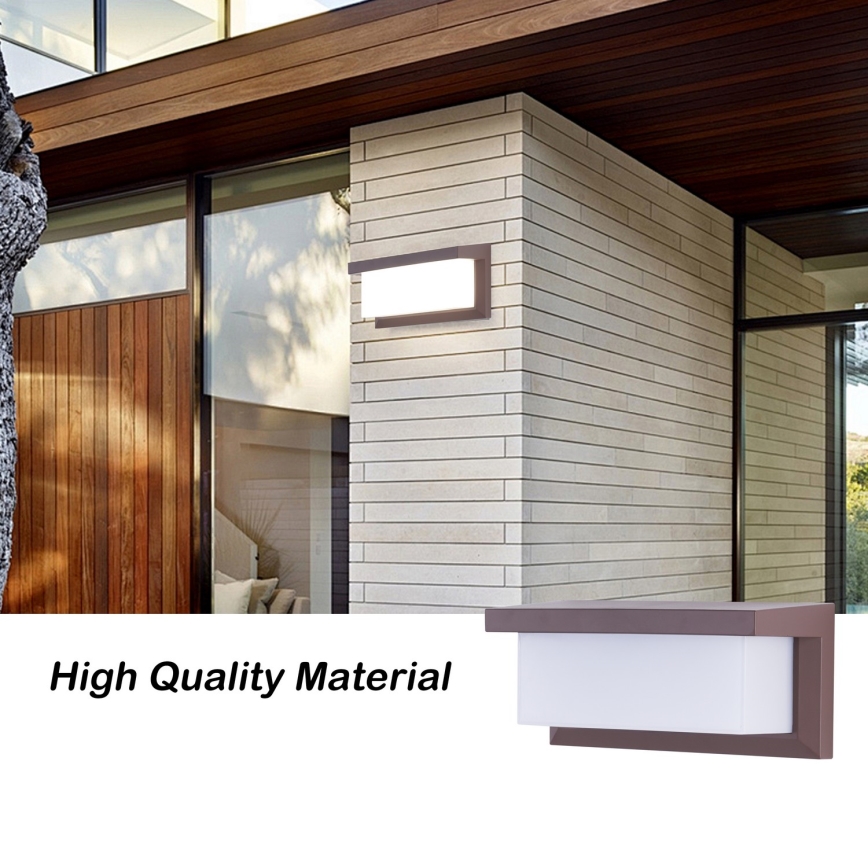 Brilagi - Aplică de perete LED pentru exterior cu senzor BRICKY LED/12W/230V, maro, IP54