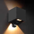 Brilagi - Lampă de perete LED pentru exterior cu senzor CUBE LED/6W/230V neagră IP65