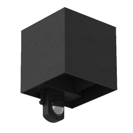 Brilagi - Lampă de perete LED pentru exterior cu senzor CUBE LED/6W/230V neagră IP65