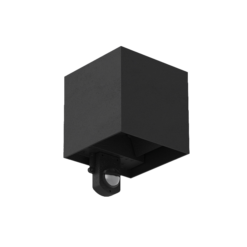 Brilagi - Lampă de perete LED pentru exterior cu senzor CUBE LED/6W/230V neagră IP65