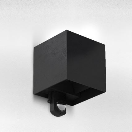 Brilagi - Lampă de perete LED pentru exterior cu senzor CUBE LED/6W/230V neagră IP65