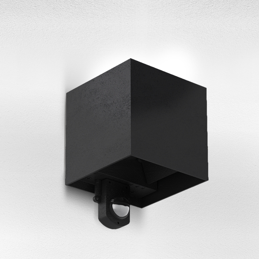 Brilagi - Lampă de perete LED pentru exterior cu senzor CUBE LED/6W/230V neagră IP65