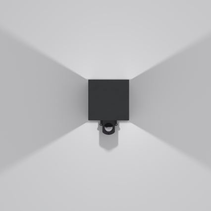 Brilagi - Lampă de perete LED pentru exterior cu senzor CUBE LED/6W/230V neagră IP65
