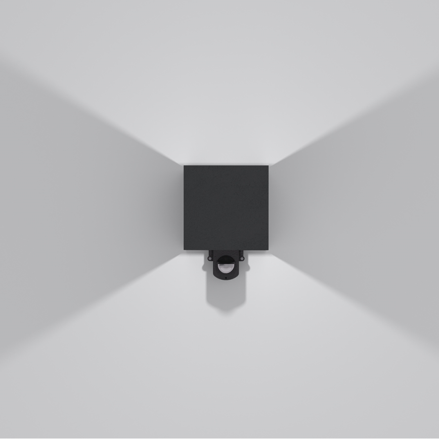 Brilagi - Lampă de perete LED pentru exterior cu senzor CUBE LED/6W/230V neagră IP65