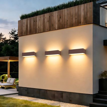 Brilagi - Lampă de perete LED pentru exterior DONNANI LED/12W/230V 30 cm maro IP44