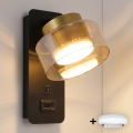 Brilagi - Lampă de perete LED RGB+CCT dimabilă cu port USB AURA LUX 1xGX53/14W/230V 2700-6500K Wi-Fi Tuya negru/auriu