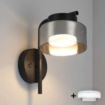 Brilagi - Lampă de perete LED RGB+CCT dimmabilă AURA LUX 1xGX53/14W/230V 2700-6500K Wi-Fi Tuya negru/fumuriu