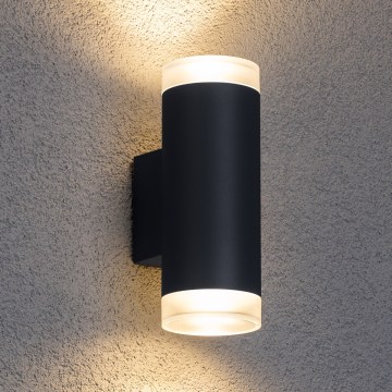Brilagi - Lampă de perete LED RGBW dimabilă pentru exterior MATERA 2xGU10/6W/230V 3000K IP54 antracit