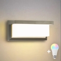 Brilagi - Lampă de perete LED RGBW dimerizabilă pentru exterior BRICKY 1xE27/9W/230V 2700-6500K IP54 gri