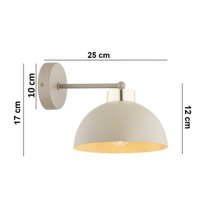 Brilagi - Lampă de perete MOON 1xE27/60W/230V bej/auriu