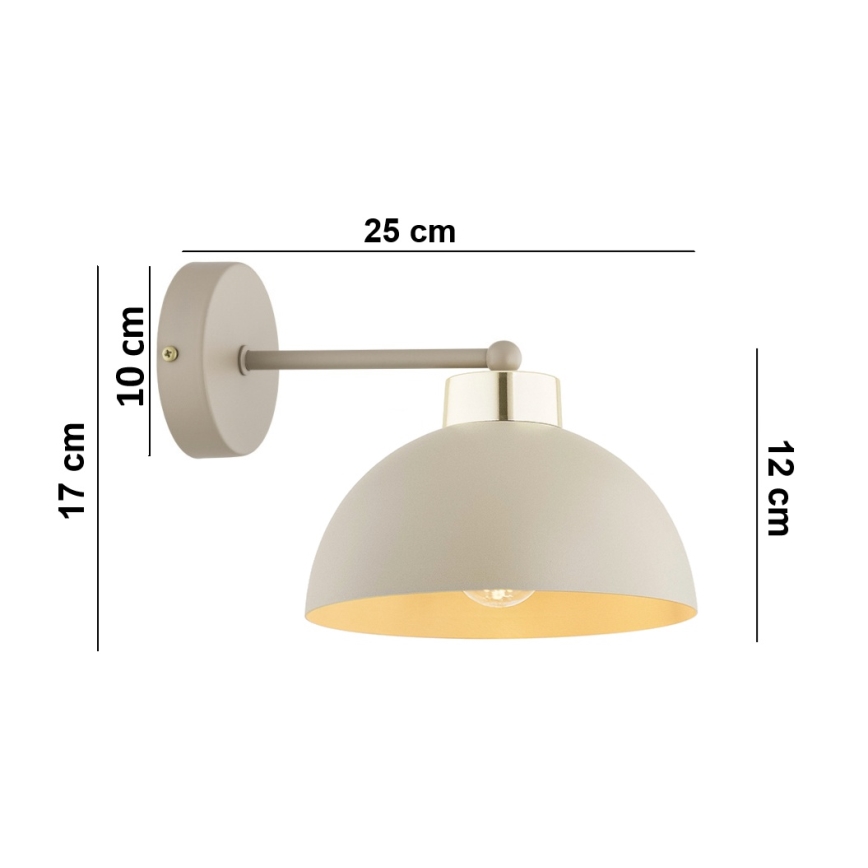 Brilagi - Lampă de perete MOON 1xE27/60W/230V bej/auriu