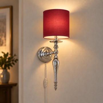 BRILAGI - Lampă de perete NUBILA 1xE27/60W/230V crom lucios/roșu pompeian