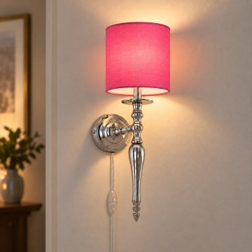 BRILAGI - Lampă de perete NUBILA 1xE27/60W/230V crom lucios/roz